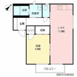 ミレニアミティ上津 B棟【B0202号室】の間取り