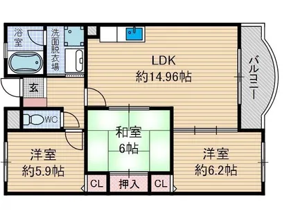 ディアコート真砂【1階】の間取り