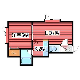 1LDKの間取り画像