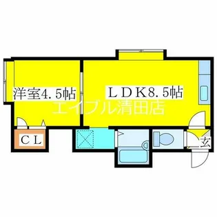 カーサ真栄【203号室】の間取り