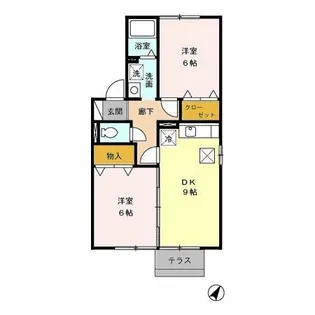 ベルドミール岡 B【1階】の間取り