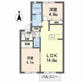 セファミ太子【0206号室】の間取り