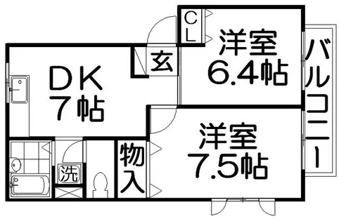 リヴィエール・シャン西禁野【1階】の間取り