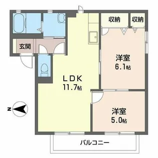 カサグランデ【B202号室】の間取り