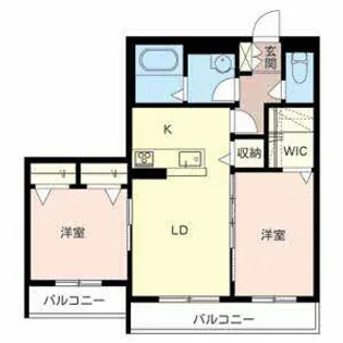 シャーメゾン コンフォート八戸ノ里【B202号室】の間取り