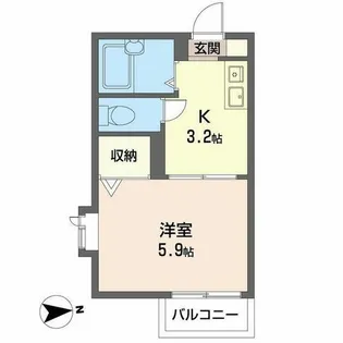 ボナール高林【0201号室】の間取り