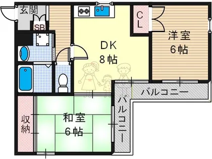 メゾンパークレット【2階】の間取り