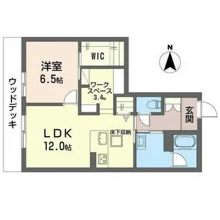 グランコート北浦【0110号室】の間取り