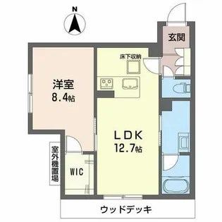 グランコート北浦【0108号室】の間取り
