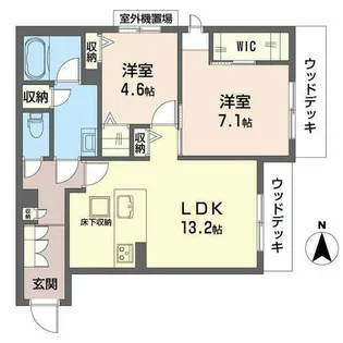 グランコート北浦【0103号室】の間取り