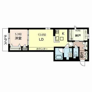 シャーメゾン柏里【0102号室】の間取り