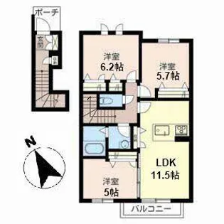 ラ フルール【1203号室】の間取り