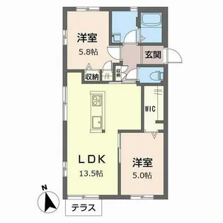 メゾン福田A・B【B101号室】の間取り