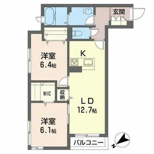 シャーメゾン レグルス【0202号室】の間取り