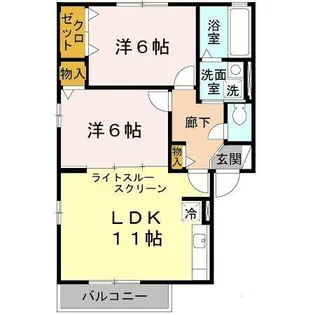 ガトーナふくだ A棟【1階】の間取り