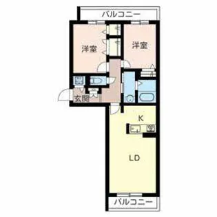 グリナージュ フルール【0205号室】の間取り