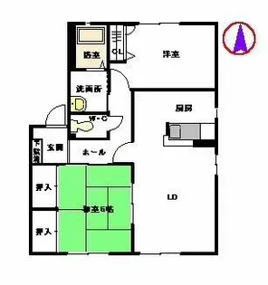 ユニゾン上富野 A棟【A0101号室】の間取り