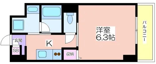 ウェルホームズ住吉大社【6階】の間取り