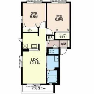 メゾン東町【0101号室】の間取り