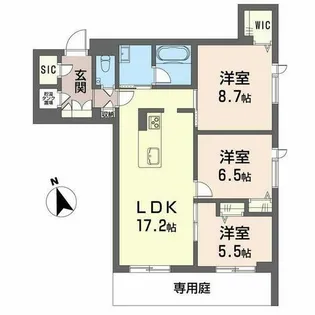 カーサ・レジデンス【0102号室】の間取り