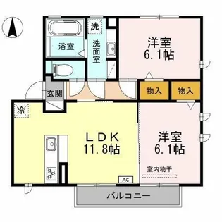 カトレア【201号室】の間取り