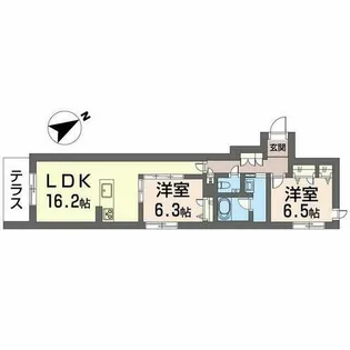 ラウンドアバウト安城【0105号室】の間取り