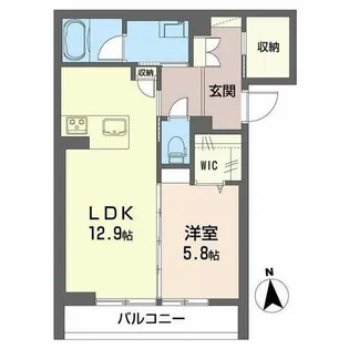 ベレオ広川【0301号室】の間取り