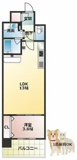 スプランディッド福島WEST【5階】の間取り