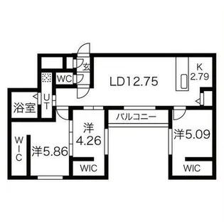 EEL八軒【3階】の間取り
