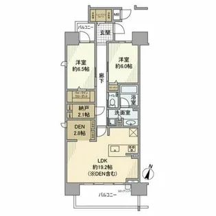 シティライフ豊橋デュアルコートイースト【7階】の間取り