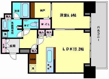 グランドメゾン上町台レジデンスタワー【5階】の間取り