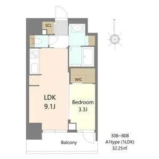 S-RESIDENCE松屋町asence【4階】の間取り