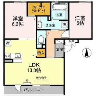フェルメ天美【2階】の間取り