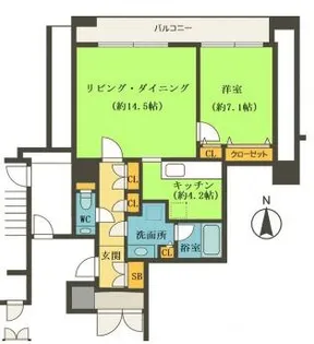 OAPレジデンスタワー東館【1401号室】の間取り