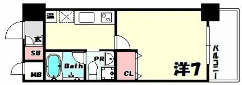 アドバンス神戸プラージュ【9階】の間取り