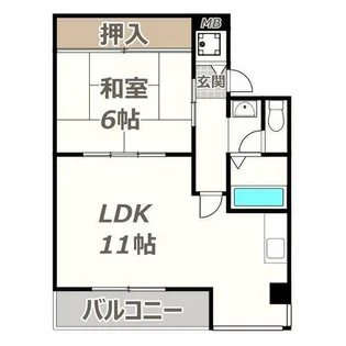 カーサ中田【3階】の間取り