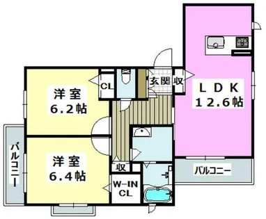 エレンシア茨木【302号室】の間取り