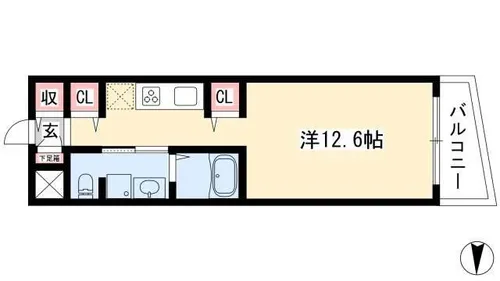 ベルドミール橘【803号室】の間取り
