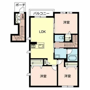 ヴァンヴェール生駒【0205号室】の間取り