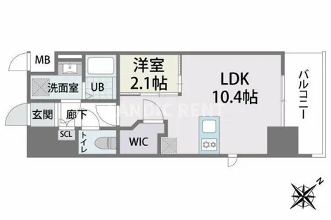 ラクラス博多Ⅱ【13階】の間取り