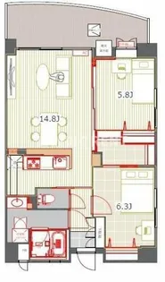 アントゥール薬院【8階】の間取り