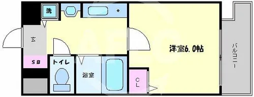 プレサンス東本町【6階】の間取り