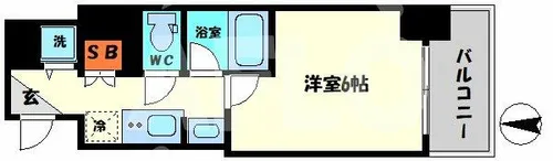 セイワパレス玉造駅上【10階】の間取り
