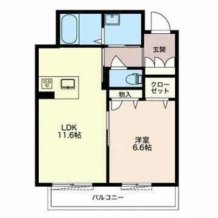 MAST TOWN 戸崎【W203号室】の間取り