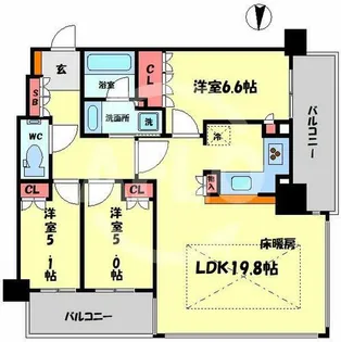 グランドメゾン新梅田タワー THE CLUB RESIDENCE【4階】の間取り