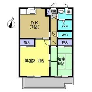シードルハイツⅢ【1B号室】の間取り