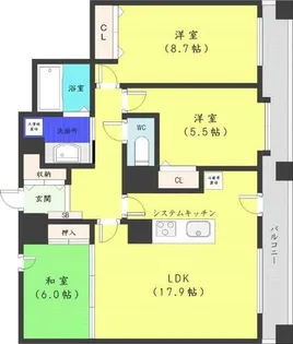 PRIME URBAN円山北四条【5階】の間取り