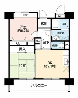OPH山本【1-203号室】の間取り
