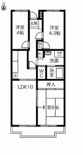 クレール壱番館【505号室】の間取り