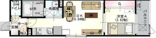 ジュネスMimi東加古川【2階】の間取り